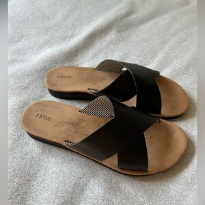 Black Izod sandals for women in size 9
